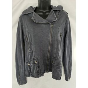 Eddie Bauer▪️100% Cotton Utility Moto Hooded Zip-Up Jacket